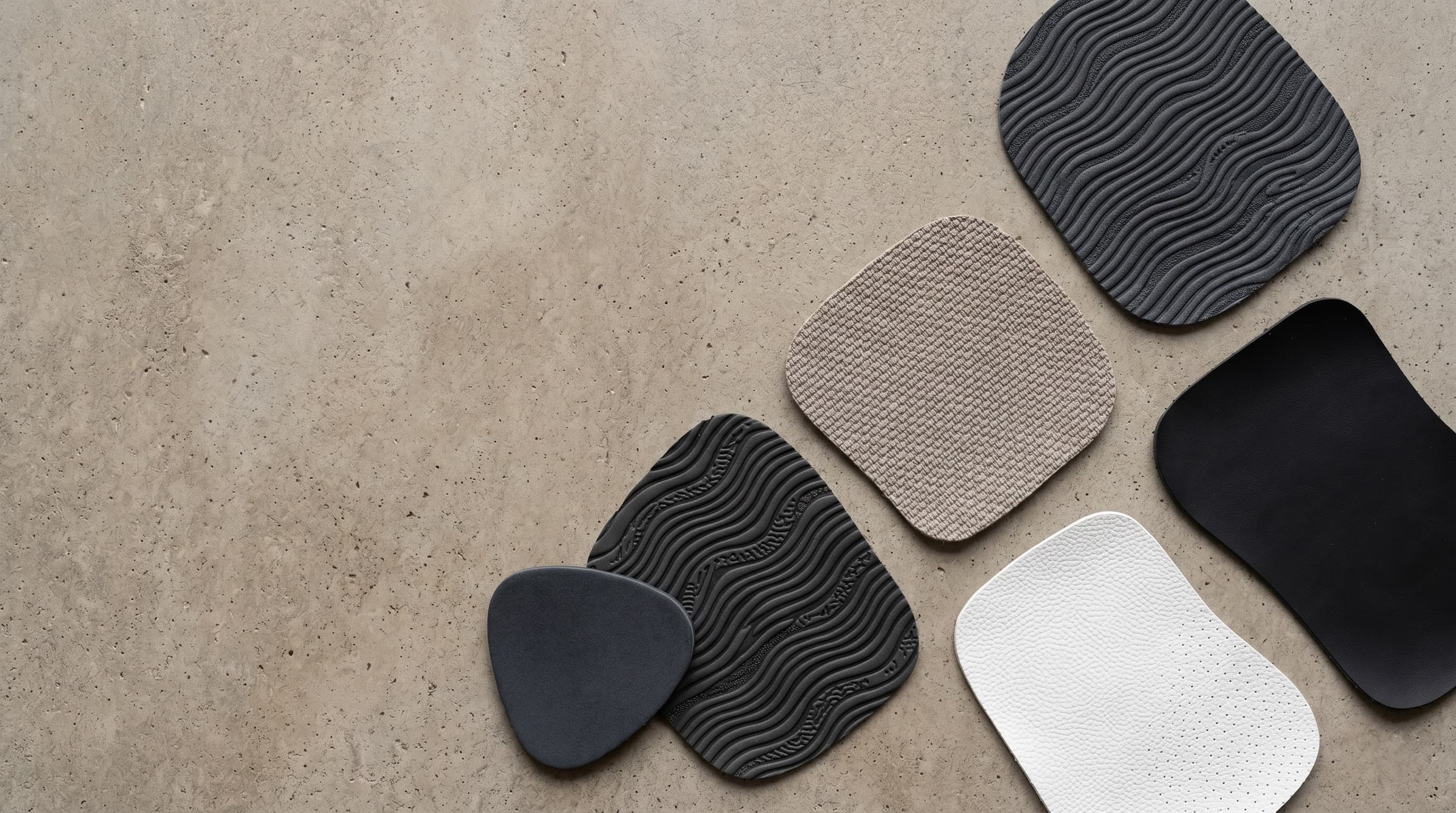 Hyundai Chemical product range — synthetic leather material swatches